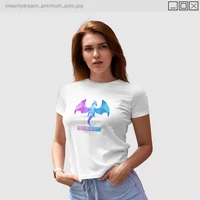 Kép 1/7 - IceBlueBird - Low Poly Dragon PRÉMIUM póló