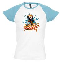 Kép 3/4 - ZsDav - Graffiti színes vállú női póló
