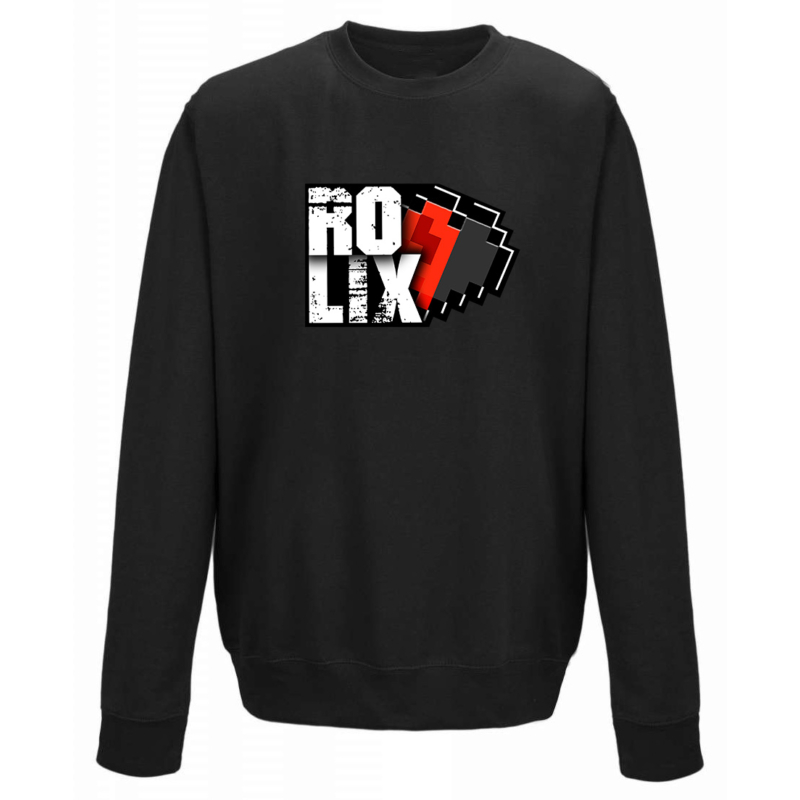 Rolix - Mesterfokon PRÉMIUM környakú pulóver - Fekete logóval