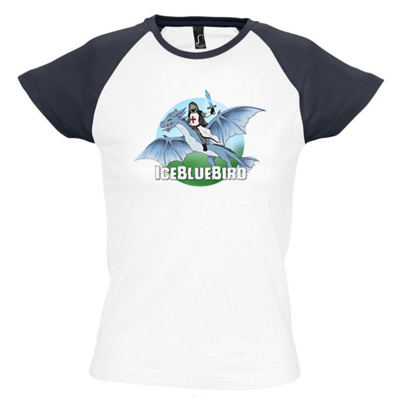 IceBlueBird - Jégsárkány színes vállú női póló