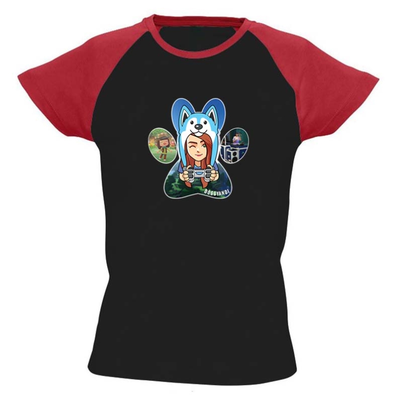 DoggyAndi - Gamer színes vállú női póló