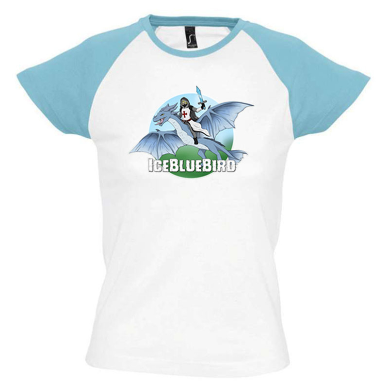IceBlueBird - Jégsárkány színes vállú női póló