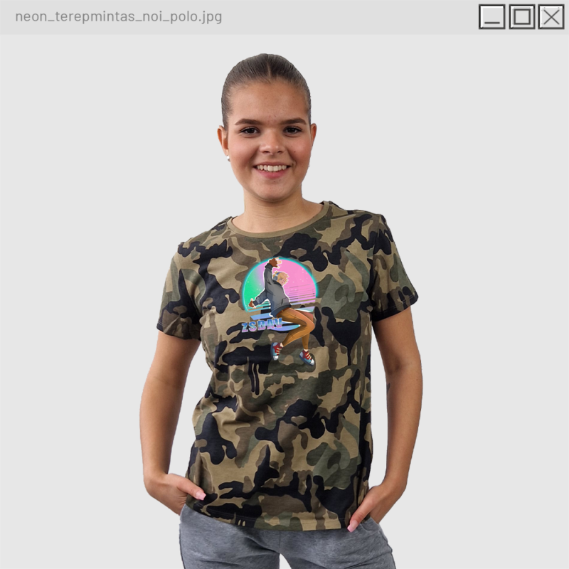 Zsdav - Neon terepmintás női póló