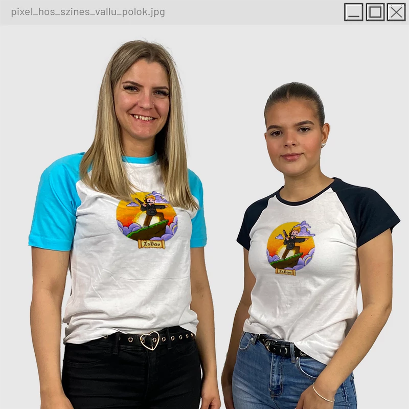 Zsdav - Pixel hős színes vállú póló